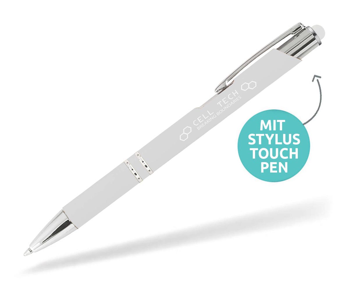Touch Pen Kugelschreiber TWIT Metall mit Gravur Logo Text 