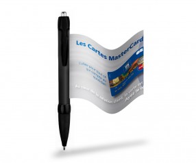 Info Pen 2103 Flag Pen Kuli incl. 4c Druck auf ausziehbarer Flagge deckend schwarz