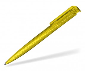 Klio Werbekugelschreiber TAILOR diamond structure transparent RTR gelb mit Diamantstruktur