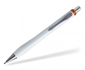 Penko Silo 4116 Kunststoffkugelschreiber als Werbeartikel weiss orange