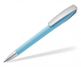 quatron Space Soft-Touch Silver 42620 Kugelschreiber mit gummierter Oberfläche hellblau