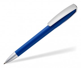 quatron Space Soft-Touch Silver 42620 Kugelschreiber mit gummierter Oberfläche dunkelblau