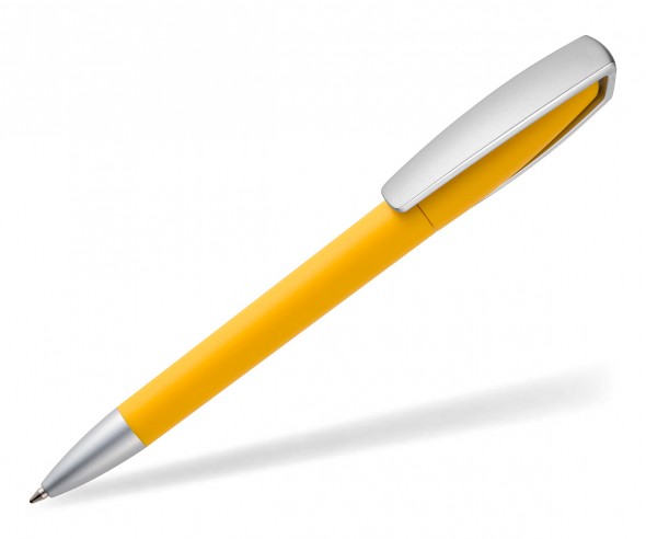 quatron Space Soft-Touch Silver 42620 Kugelschreiber mit gummierter Oberfläche gelb
