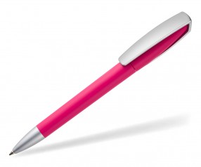 quatron Space Soft-Touch Silver 42620 Kugelschreiber mit gummierter Oberfläche pink