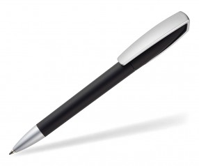 quatron Space Soft-Touch Silver 42620 Kugelschreiber mit gummierter Oberfläche schwarz