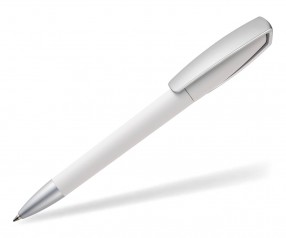 quatron Space Soft-Touch Silver 42620 Kugelschreiber mit gummierter Oberfläche weiss