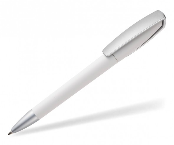 quatron Space Soft-Touch Silver 42620 Kugelschreiber mit gummierter Oberfläche weiss