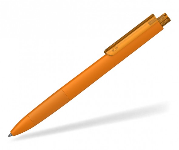 Klio TECTO softtouch transparent dreikantiger Kuli mit Griffzone TLST OTR orange