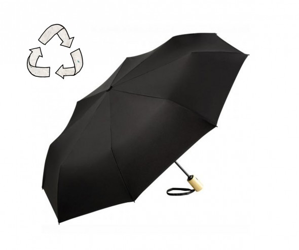FARE ÖkoBrella Mini Taschenschirm AOC 5429 nachhaltiger Regenschirm schwarz