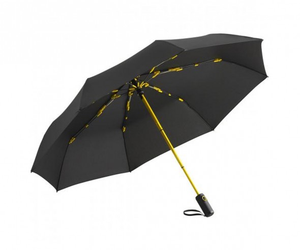 FARE Colorline Oversize Taschenschirm AOC 5644 Regenschirm bedrucken lassen schwarz gelb