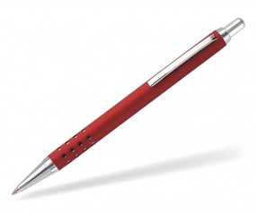 Penko Lipari 6533 Metallkugelschreiber mit Lochstanzungen als Werbeartikel rot