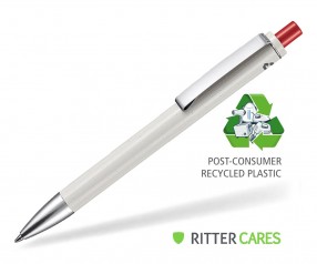 Ritter Pen Exos Recycled Werbekugelschreiber 97600 deckend grau 0601 rot