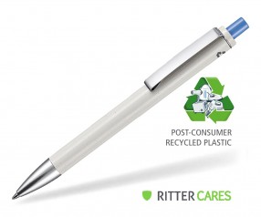 Ritter Pen Exos Recycled Werbekugelschreiber 97600 deckend grau 1369 hellblau