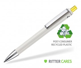 Ritter Pen Exos Recycled Werbekugelschreiber 97600 grau transparent 3210 gelb