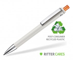 Ritter Pen Exos Recycled Werbekugelschreiber 97600 grau transparent 3547 orange