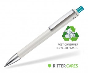 Ritter Pen Exos Recycled Werbekugelschreiber 97600 grau transparent 4044 petrol