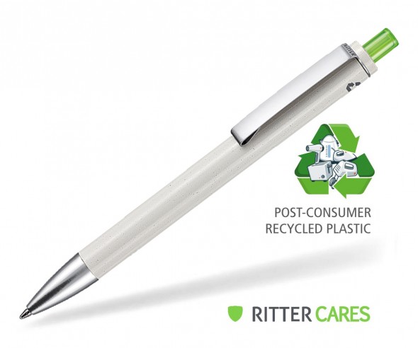 Ritter Pen Exos Recycled Werbekugelschreiber 97600 grau transparent 4070 hellgrün