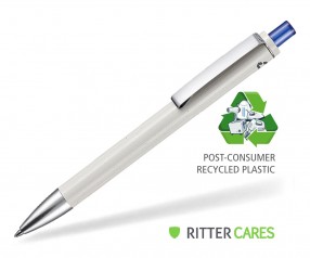 Ritter Pen Exos Recycled Werbekugelschreiber 97600 grau transparent 4303 blau