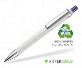 Ritter Pen Exos Recycled Werbekugelschreiber 97600 grau transparent 4333 dunkelblau