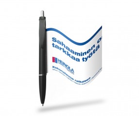 Info Pen 1106 Delta Kugelschreiber incl. 4c Druck auf Werbefahne Made in Germany schwarz
