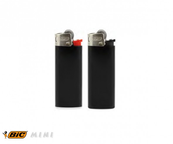 BIC 2360 Mini-Feuerzeug J25 incl. 1c-Druck mit Reibrad schwarz