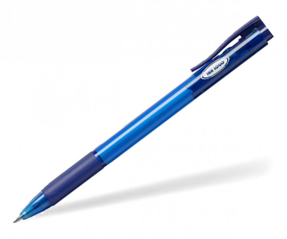 Faber-Castell Grip X Druckkugelschreiber inkl einfarbigem Druck - blau transparent