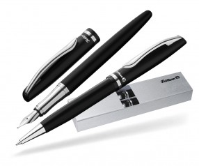 Pelikan Schreibset Jazz Elegance Kugelschreiber mit Füllhalter schwarz matt