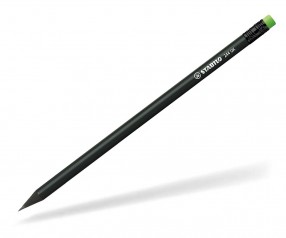 STABILO Bleistift 244 GK rund schwarz Radiergummi BK neongrün