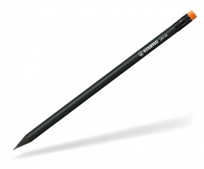 STABILO Bleistift 244 GK rund schwarz Radiergummi BK neonorange