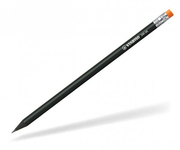 STABILO Bleistift 244 GK rund schwarz Radiergummi SI neonorange