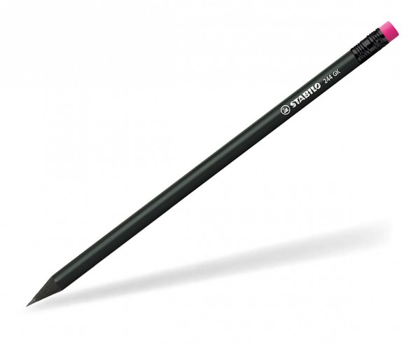STABILO Bleistift 244 GK rund schwarz Radiergummi BK neonpink