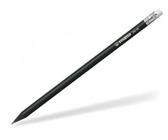 STABILO Bleistift 244 GK rund schwarz Radiergummi SI weiss