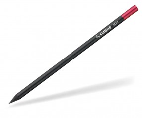 STABILO Bleistift 244 MK rund Holz schwarz Metallkapsel bordeaux