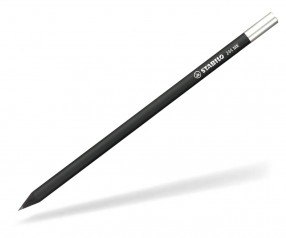 STABILO Bleistift 244 MK rund Holz schwarz Metallkapsel silber