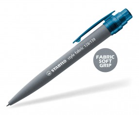 STABILO Style FABRIC SOFTGRIP Kunstsoffclip Kugelschreiber blau
