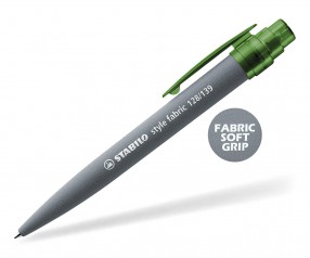 STABILO Style FABRIC SOFTGRIP Kunstsoffclip Kugelschreiber grün