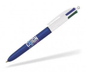 BIC® 4 Colours 1100 4 Minen Kugelschreiber Werbeartikel weiss blau