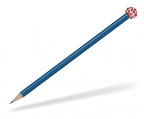 Reidinger Glamour Bleistift blau Glitzerkugel silber rot