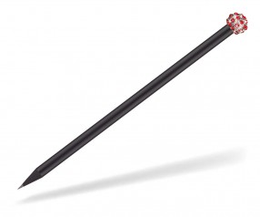 Reidinger Glamour Bleistift schwarz durchgefärbt Glitzerkugel silber rot