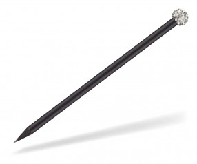 Reidinger Glamour Bleistift schwarz durchgefärbt Glitzerkugel silber weiss
