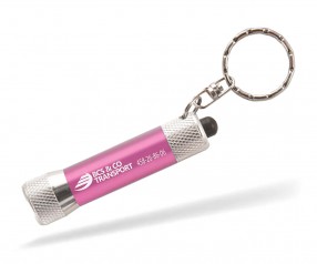 Goldstar McQueen LED Leuchte Schlüsselanhänger incl Gravur rosa Pantone 2060 matt LVW