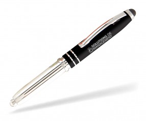 Kugelschreiber Taschenlampe Werbeartikel Goldstar COOPER LNH Softtouch incl Gravur schwarz