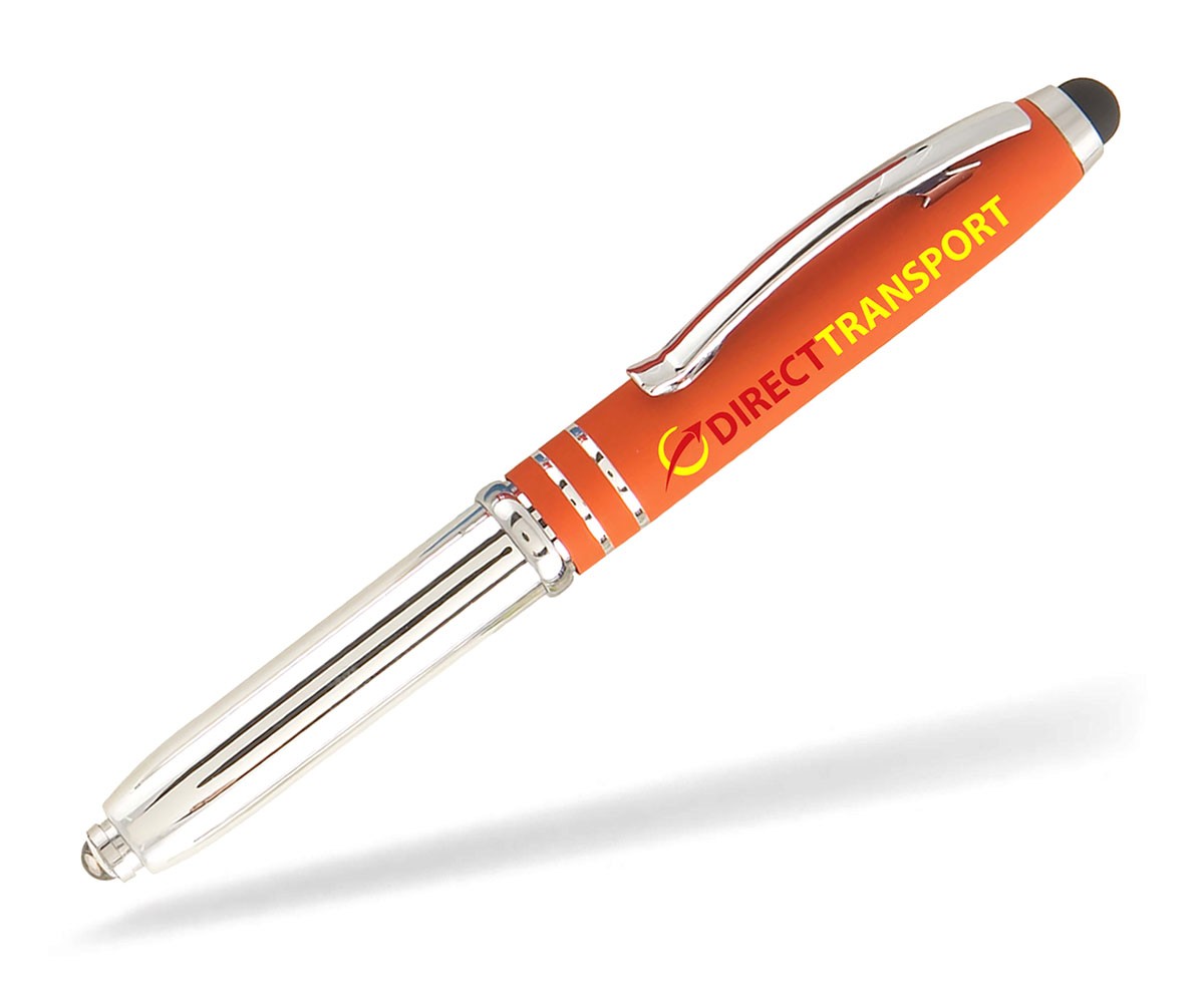 Goldstar COOPER LNH Softtouch Kugelschreiber LED Pen Lampe Dein incl Gravur 021 orange Pantone mit 