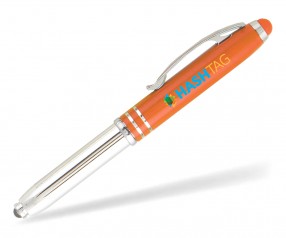 Goldstar Garcia LXL LED Stift mit Taschenlampe incl Lasergravur Pantone 021 orange