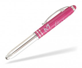 Goldstar Garcia LXL Kugelschreiber mit LED-Lampe incl Lasergravur Pantone 214 pink***ABVERKAUF***