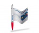 Info Pen 1101 Classic Kuli incl. 4c Druck auf ausziehbarer Flagge, KLAR rot