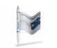 Info Pen 1101 Classic Kuli incl. 4c Druck auf ausziehbarer Flagge, KLAR weiss
