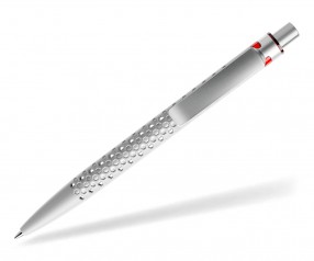 prodir QS40 Air PMS M77-S70-T20-S nachhaltiger Kugelschreiber Zementgrau-Silber satiniert-Rot