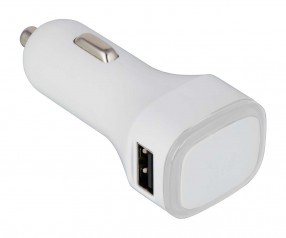USB Autoladeadapter REFLECTS-COLLECTION 500 Werbepräsent weiß/transparent