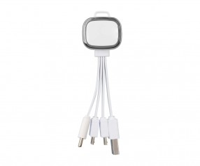 Multi-USB-Ladekabel REFLECTS-COLLECTION 500 mit Werbeanbringung weiß/schwarz